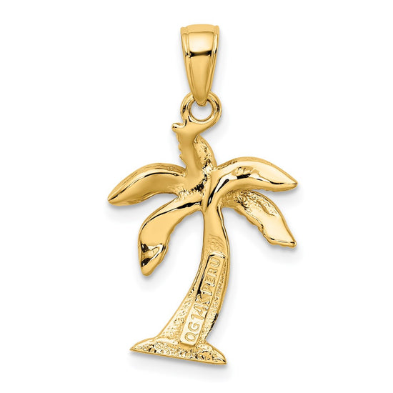 Gold Polished Palm Tree Pendants