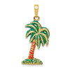 14k Enameled Palm Tree Pendant