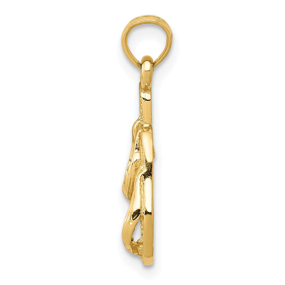 Gold Polished Flip Flop Pendants