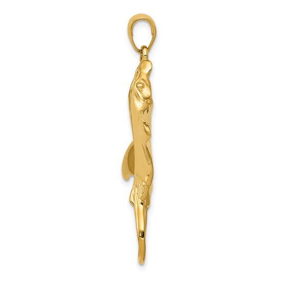 14k Large Manta Ray Pendant