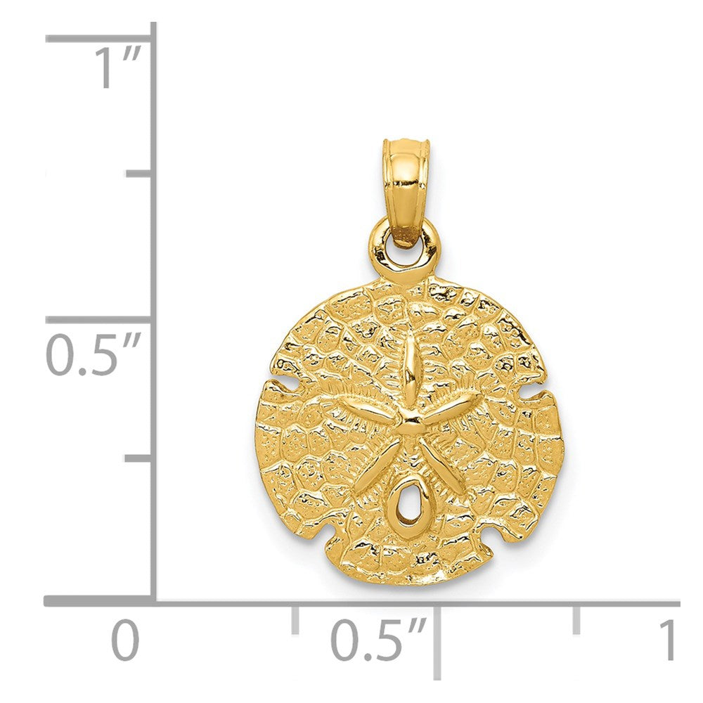 Gold Polished Sand Dollar Pendants