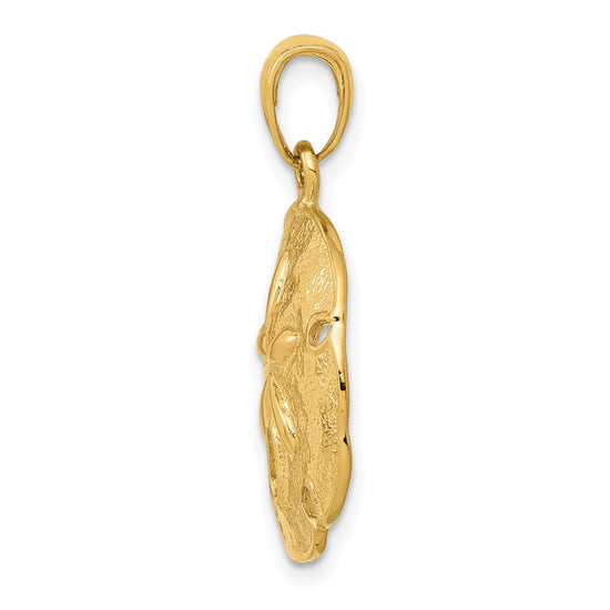 Gold Polished Sand Dollar Pendants