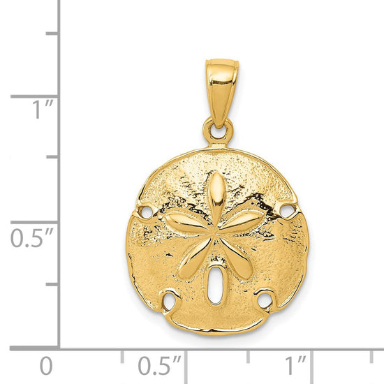 Gold Polished Sand Dollar Pendants