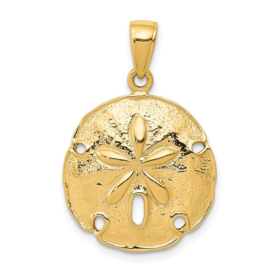 Gold Polished Sand Dollar Pendants