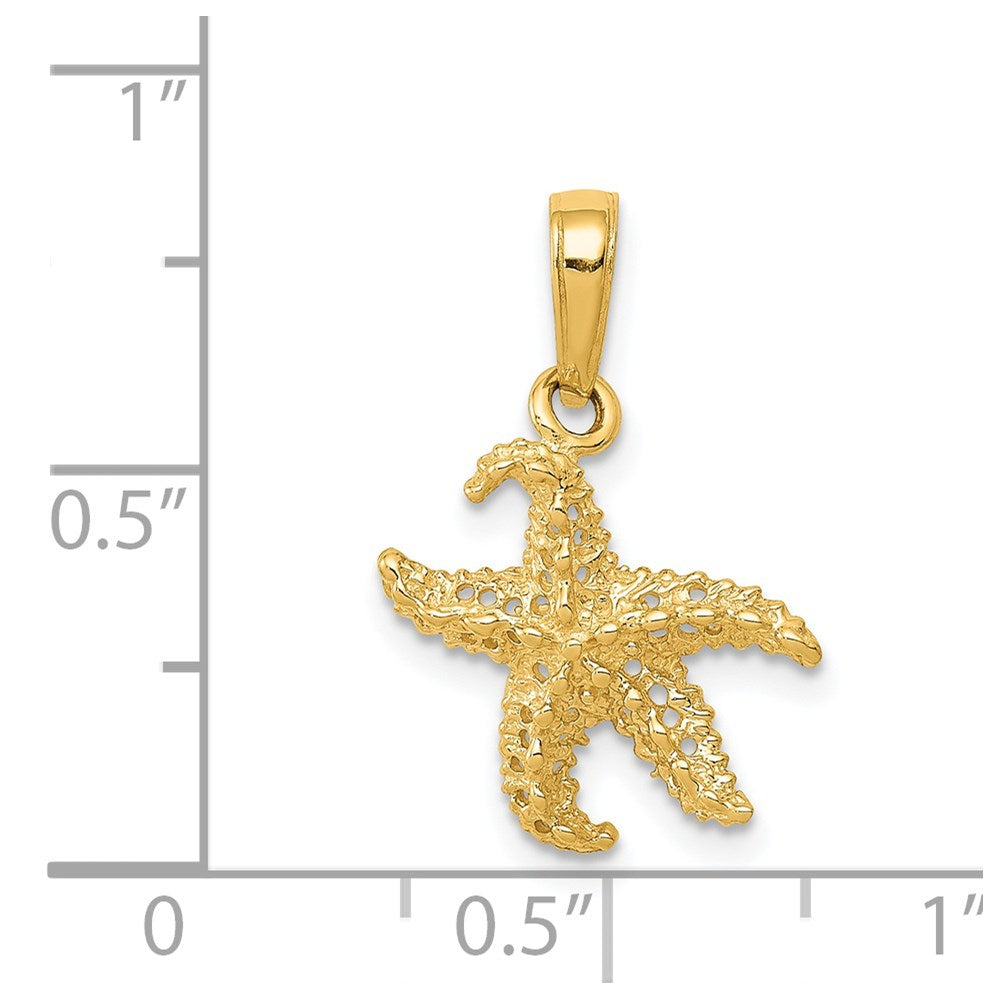 Gold Polished Starfish Pendants