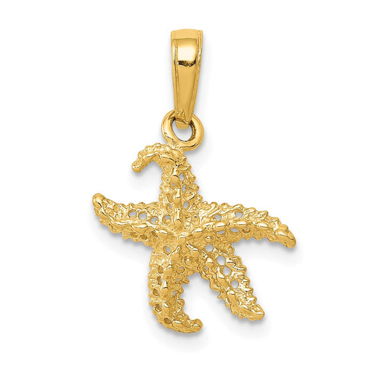 Gold Polished Starfish Pendants