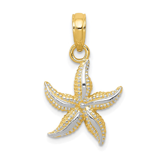 Gold Polished Starfish Pendants