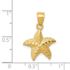14K Diamond-cut Starfish Pendant