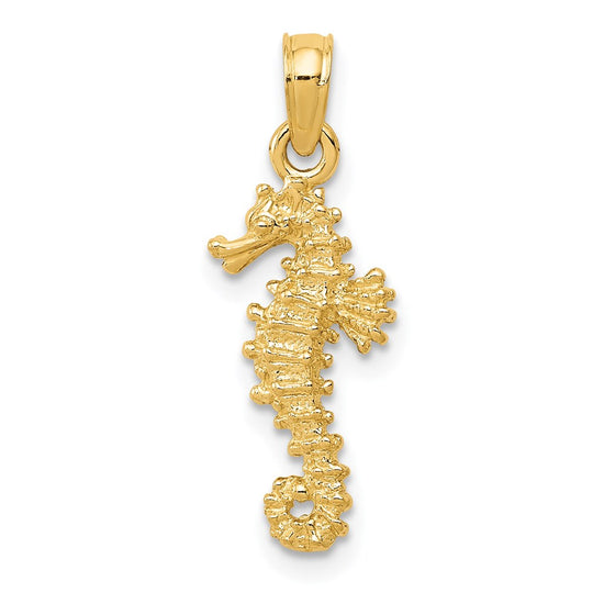 Gold Polished Seahorse Pendants