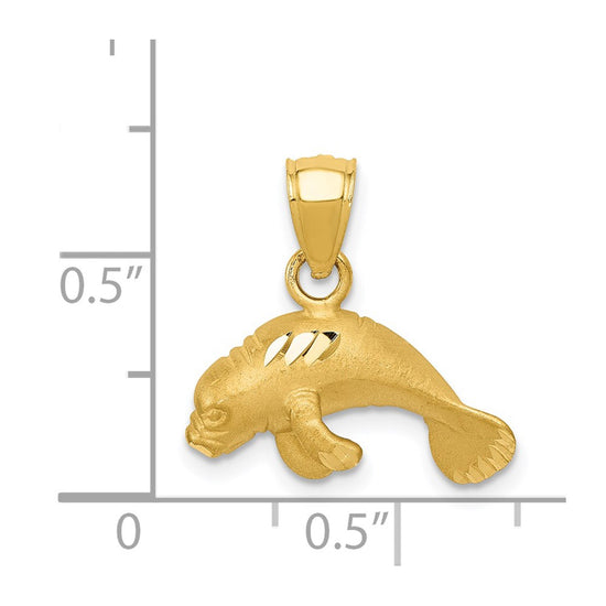 Gold Polished Manatee Pendants