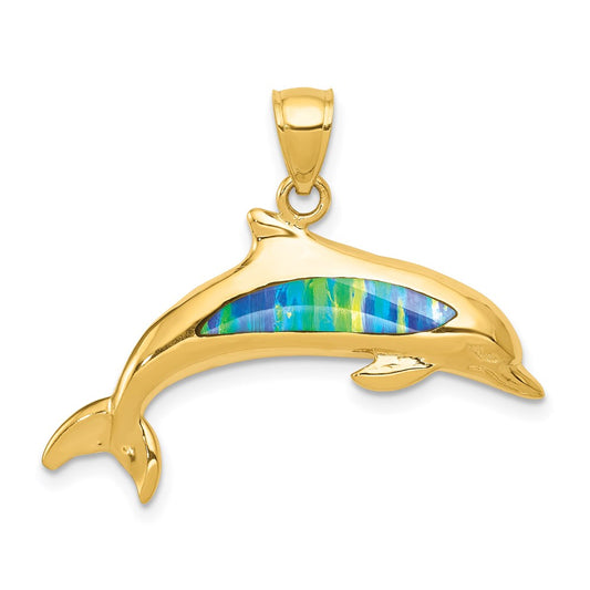 Gold Polished Dolphin Pendants