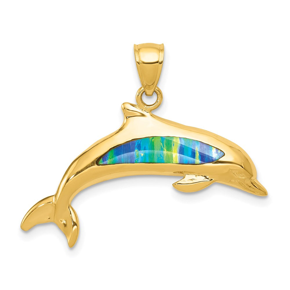 Gold Polished Dolphin Pendants