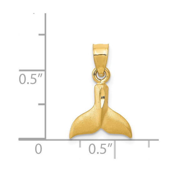 14K 3-D Whale Tail Pendant