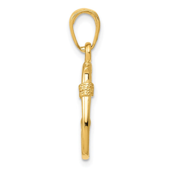Gold Polished Fish Hook Pendants