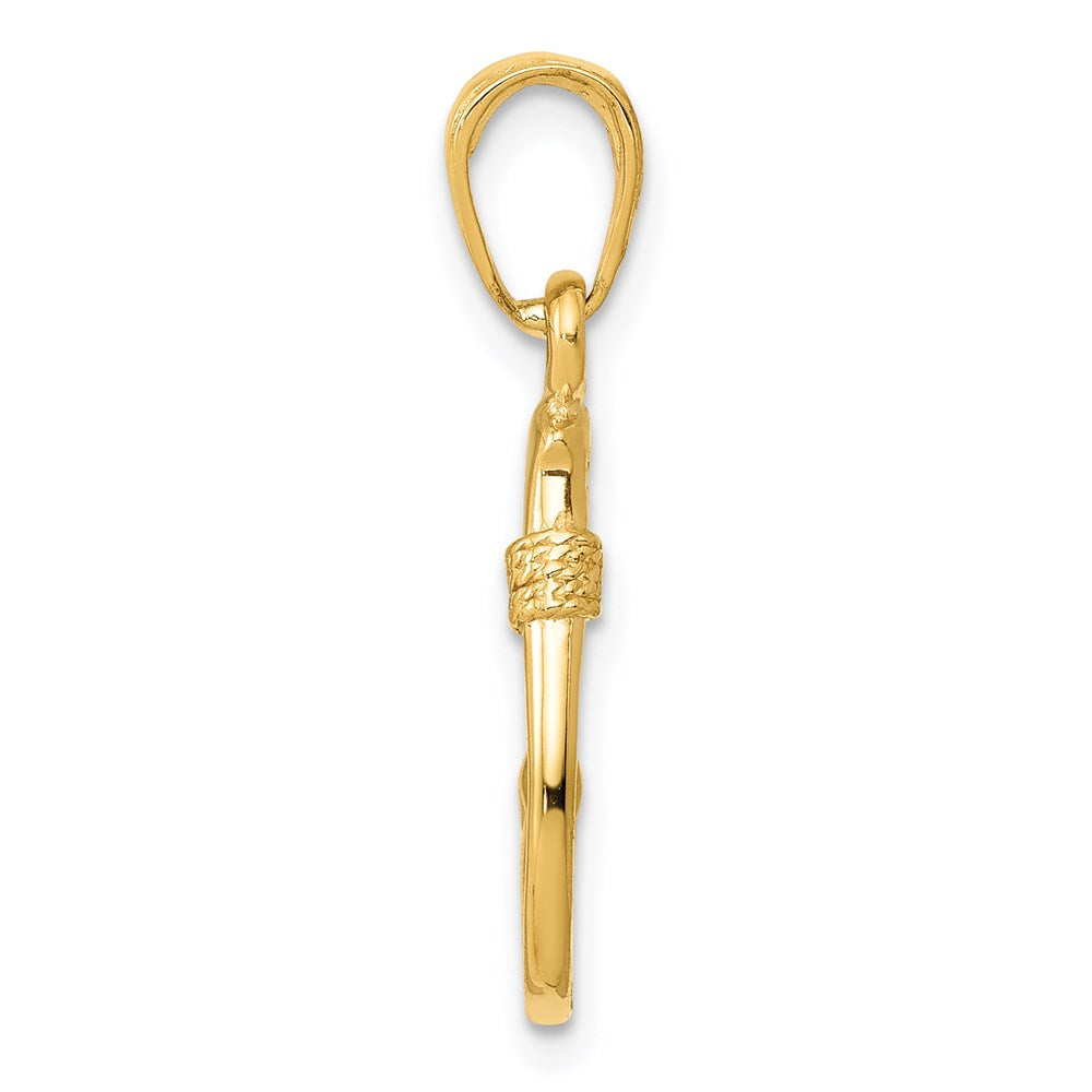 Gold Polished Fish Hook Pendants