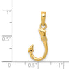 Gold Polished Fish Hook Pendants