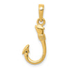 Gold Polished Fish Hook Pendants