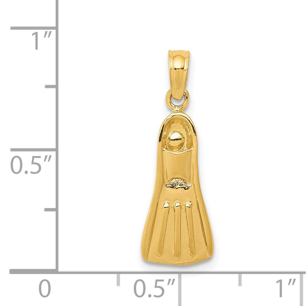 Gold Polished Scuba Flipper Pendants