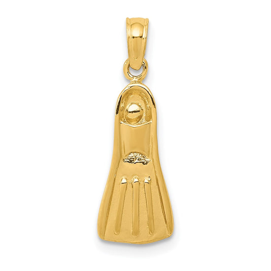 Gold Polished Scuba Flipper Pendants