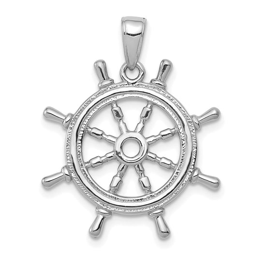 Gold Polished Ship Wheel Pendants