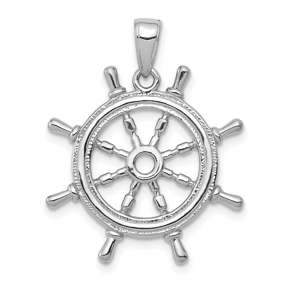 Gold Polished Ship Wheel Pendants