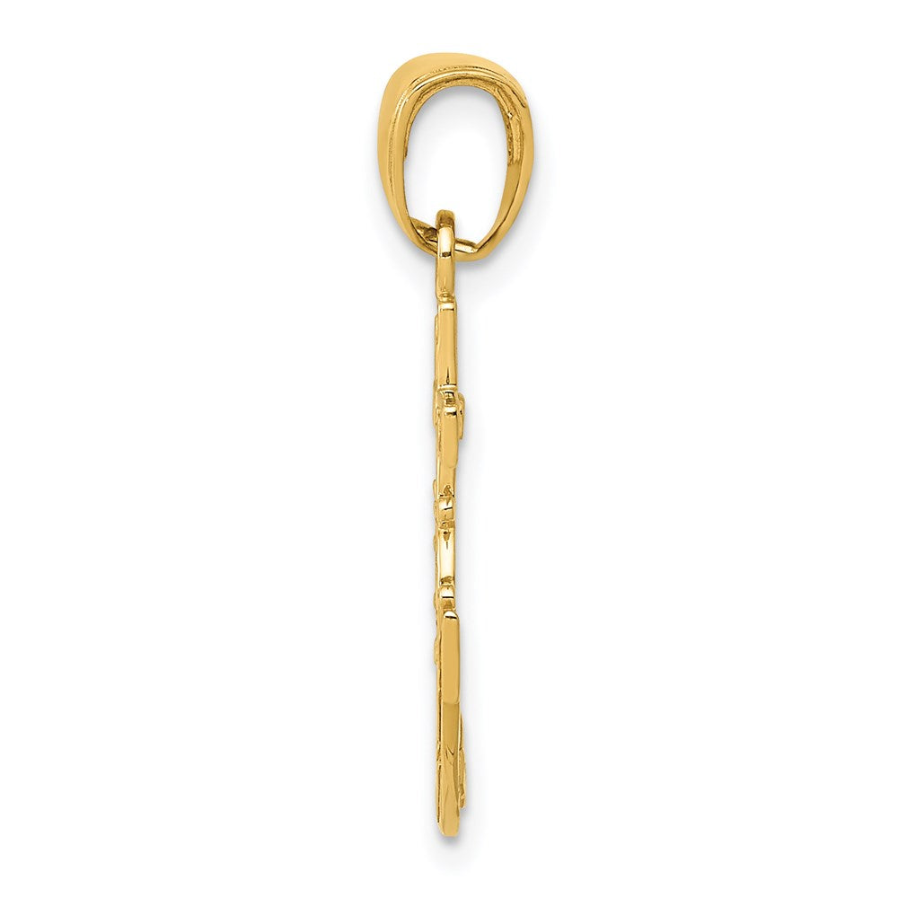 Gold Polished Anchor and Wheel Pendants