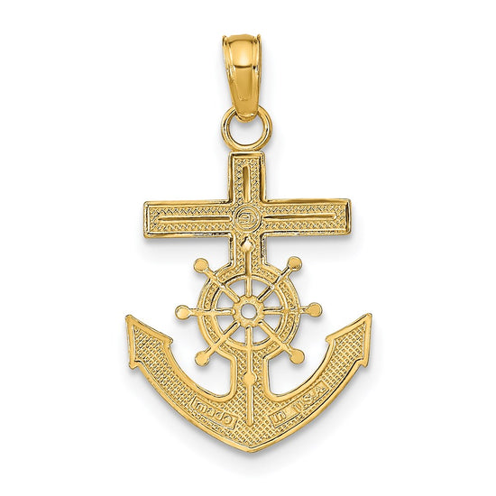 Gold Polished Anchor and Wheel Pendants