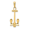 Gold Polished T-bar Anchor Pendants