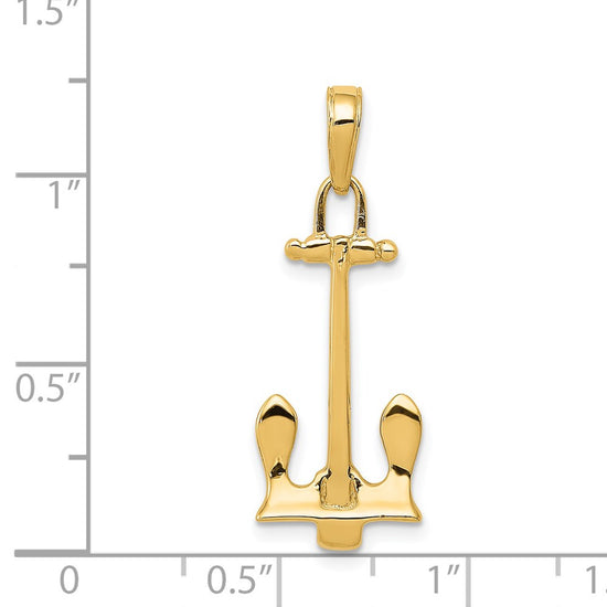 Gold Polished T-bar Anchor Pendants