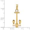 Gold Polished T-bar Anchor Pendants