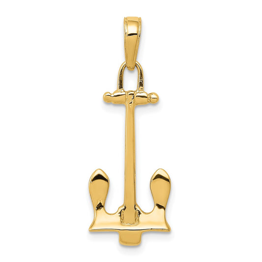 Gold Polished T-bar Anchor Pendants