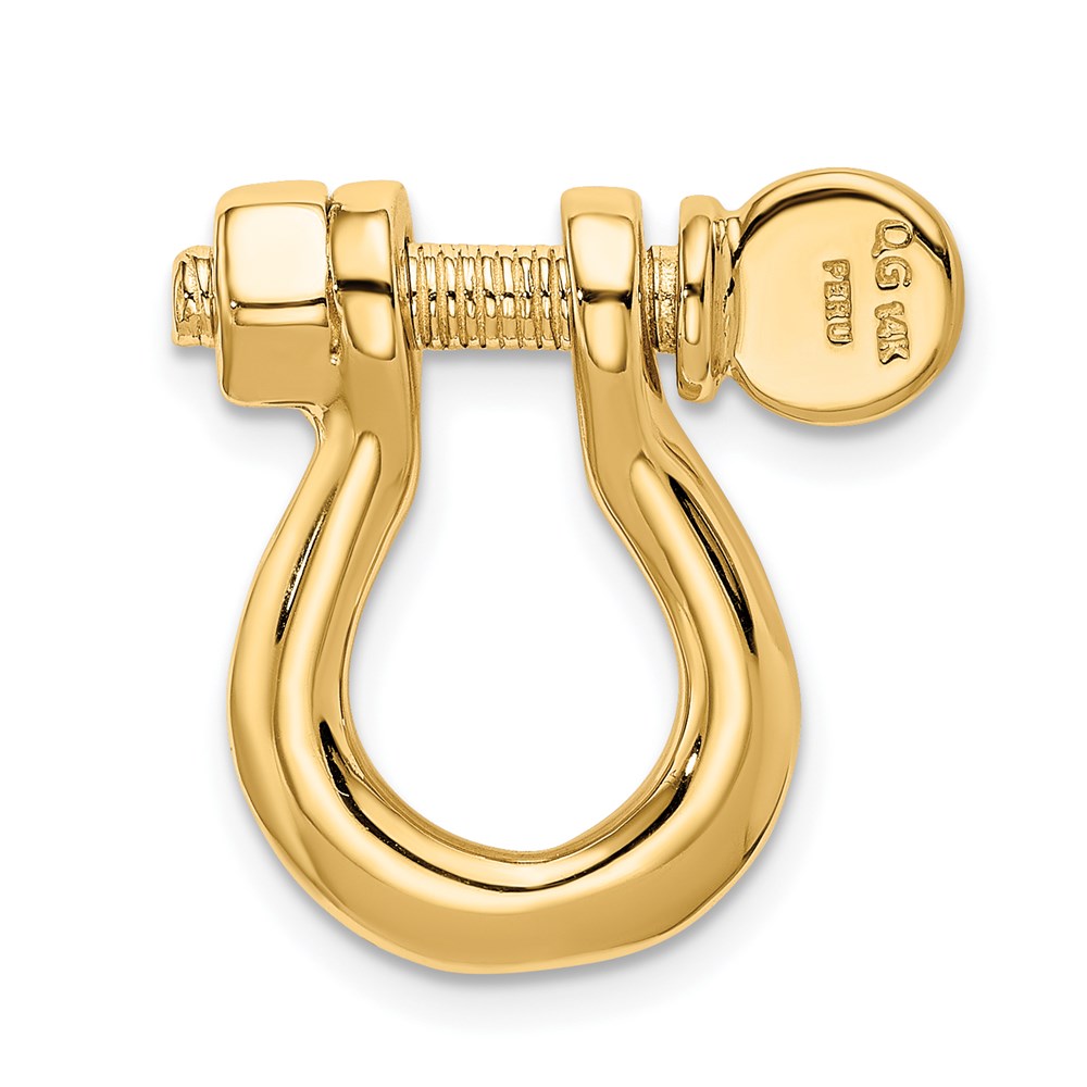14K 3-D Large Shackle Link with Moveable Screw Pendant
