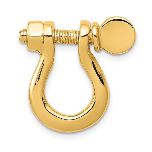14K 3-D Large Shackle Link with Moveable Screw Pendant