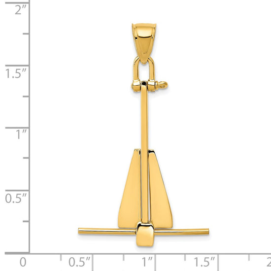 Gold Polished T-bar Anchor Pendants
