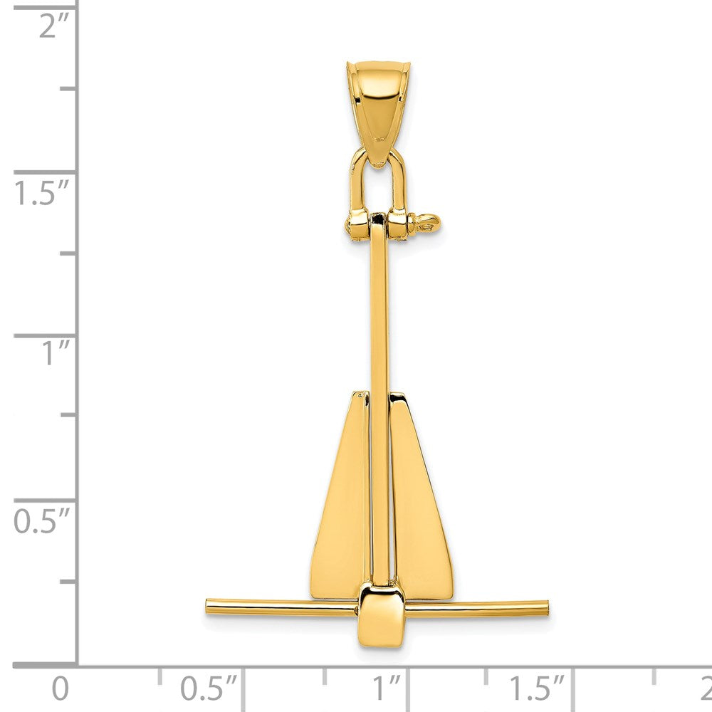 Gold Polished T-bar Anchor Pendants