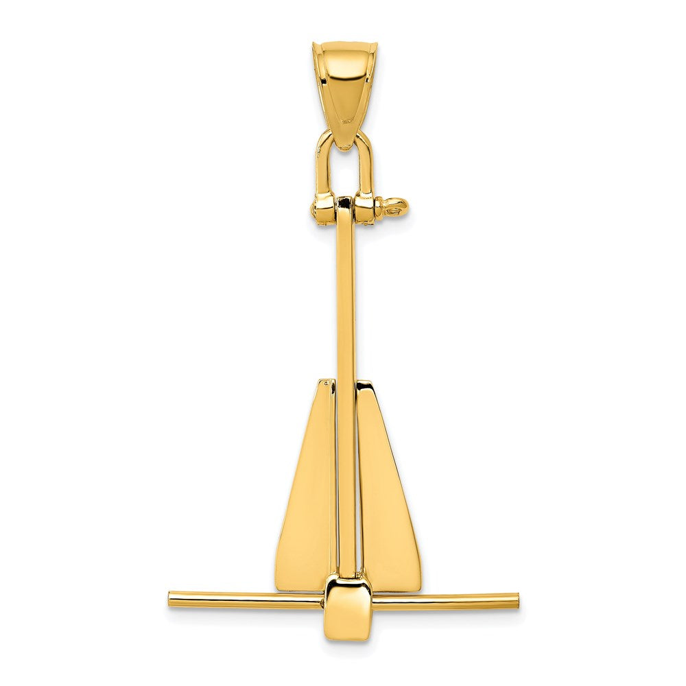 Gold Polished T-bar Anchor Pendants