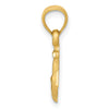 14K Satin Diamond-cut Anchor Pendant