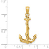14K 3-D Anchor with Rope Pendant