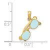 14k 3-D Aqua Enameled Sunglasses with Moveable Sides Pendant