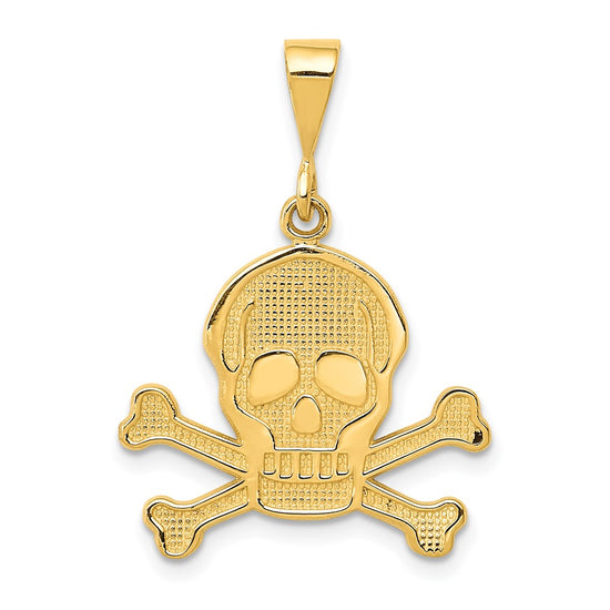 14K Skull and Bones Pendant