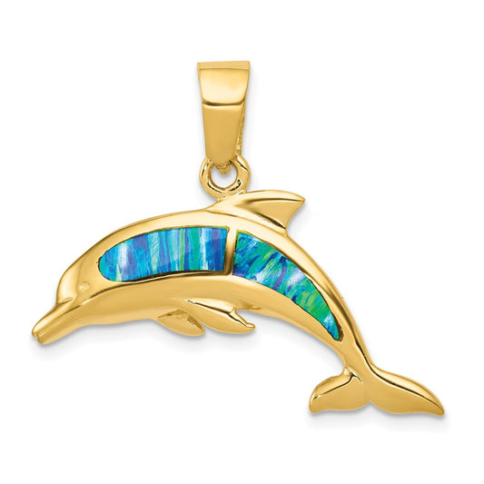 Gold Polished Dolphin Pendants