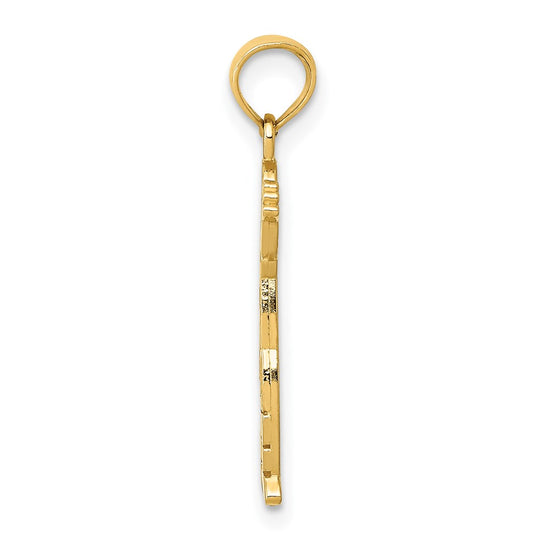 14K Boy Waving Pendant