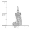14k White Gold Christmas Stocking Charm