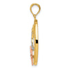 14k Two-tone with White Rhodium Sun/Moon/Star Oval Pendant