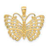 14k and White Rhodium Diamond-cut Butterfly Pendant