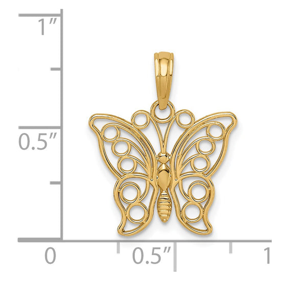 Gold Polished Butterfly Pendants
