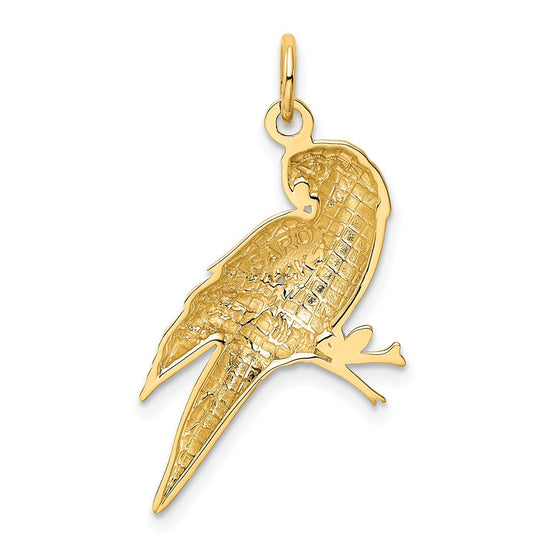 14k Yellow Gold Parrot Charm