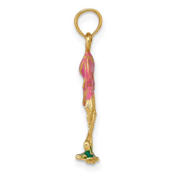 Gold Polished Flamingo Pendants