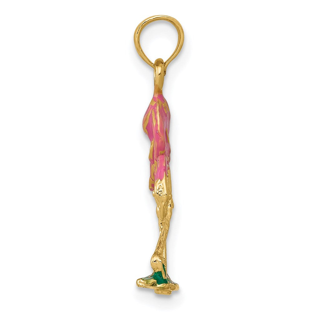 Gold Polished Flamingo Pendants