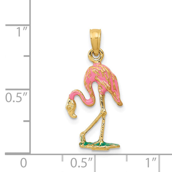 Gold Polished Flamingo Pendants